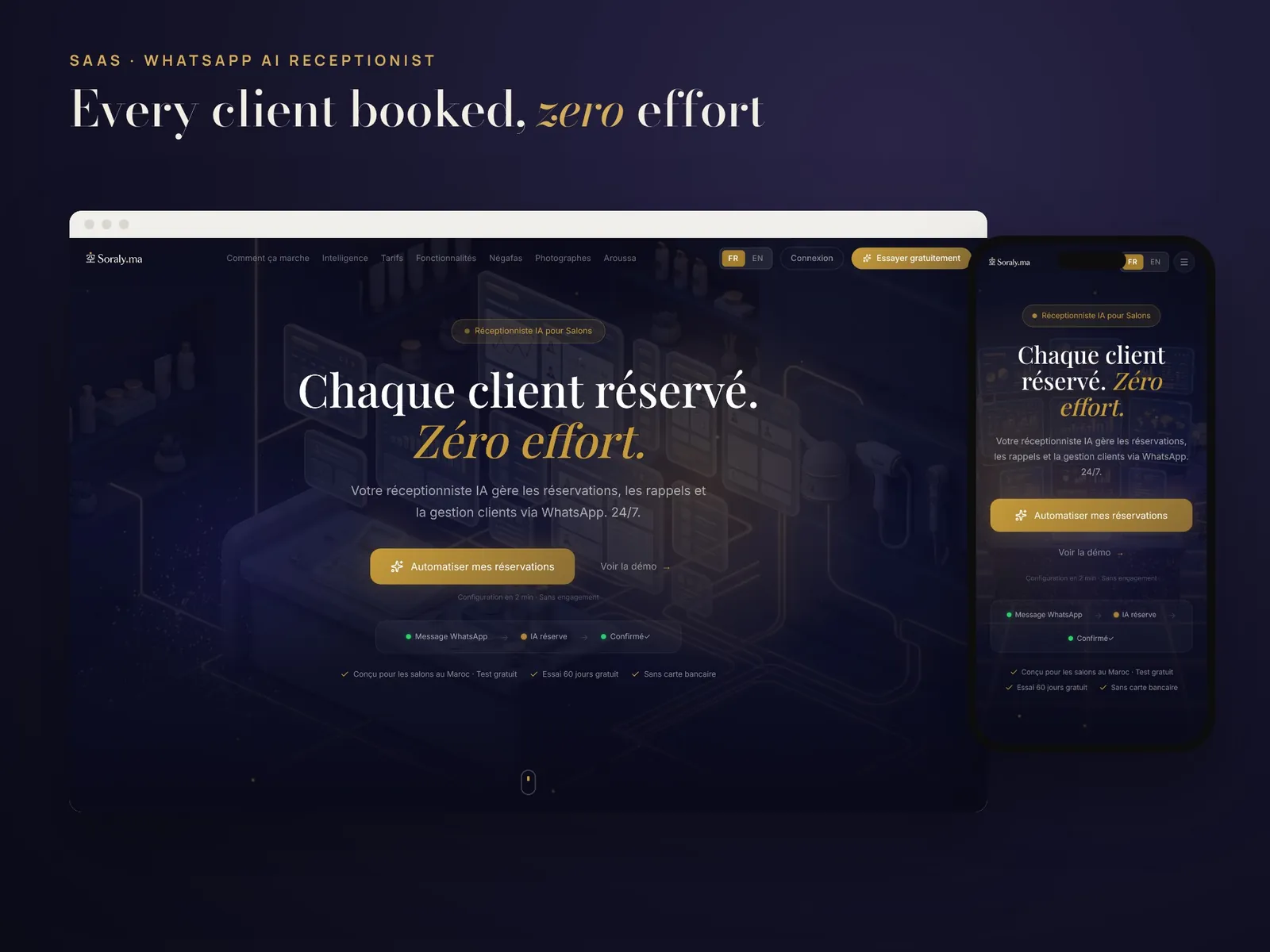 Home page, desktop and mobile